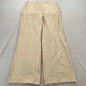 Lululemon Wide Leg High Rise Trouser Pants Tan Beige Zipper Pockets Womens